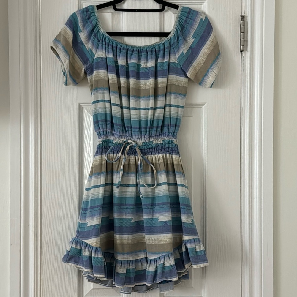 Drew Metallic Striped Dress